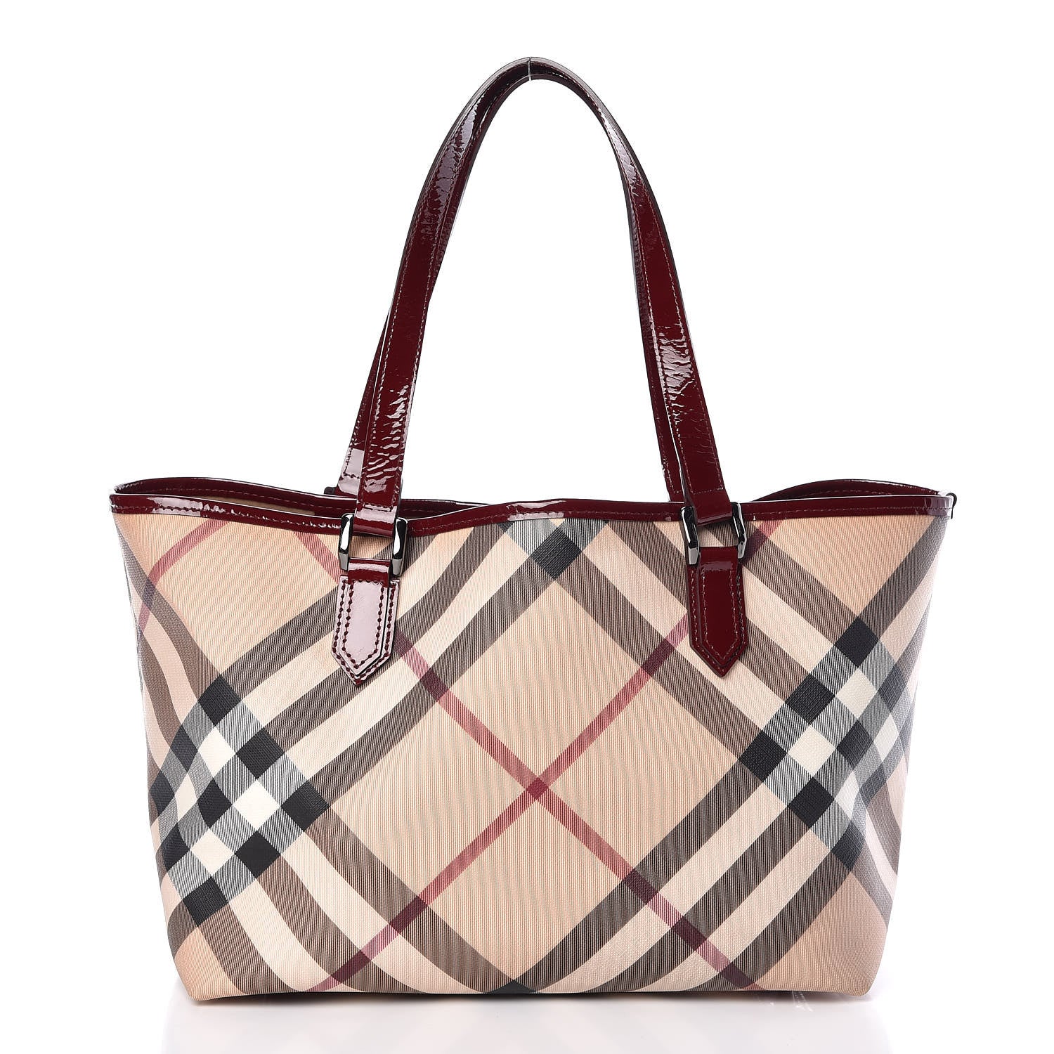 Burberry Supernova Check Small Nickie Tote Red 3 of 11
