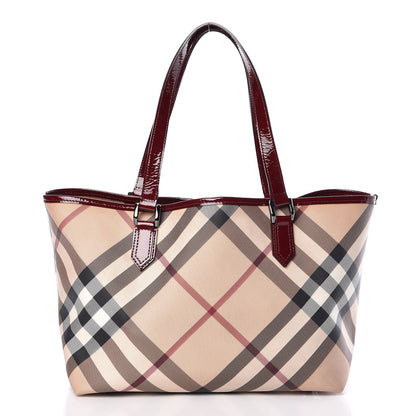 Burberry Supernova Check Small Nickie Tote Red 3 of 11