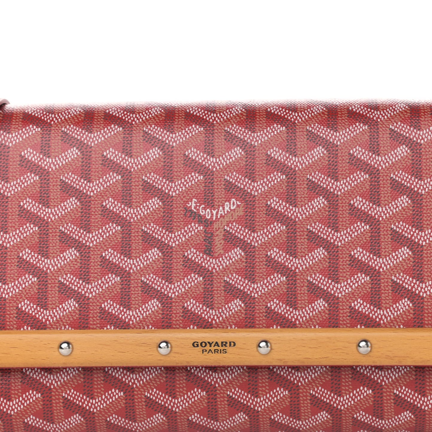 Goyardine Monte Carlo Bois Clutch With Strap Red
