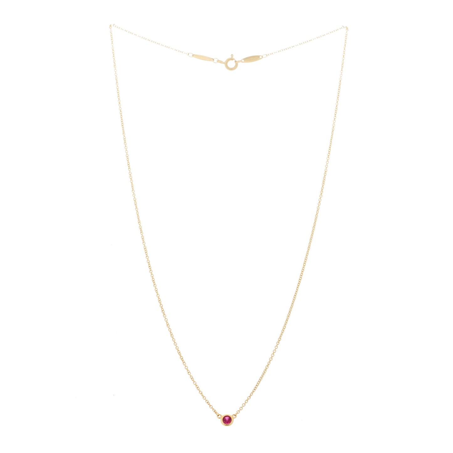 18K Yellow Gold Ruby Elsa Peretti Color By The Yard Pendant Necklace