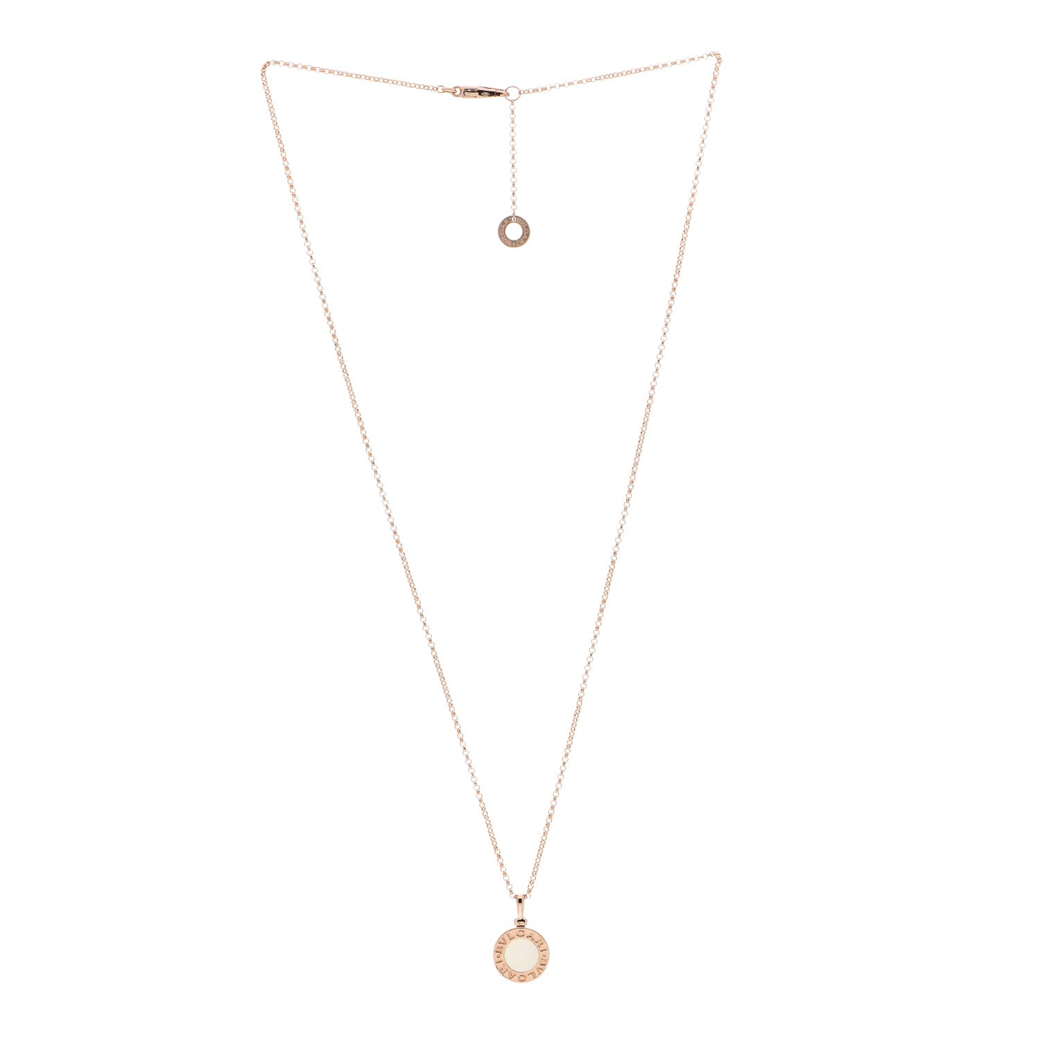 Bulgari 18K Rose Gold Mother of Pearl BVLGARI BVLGARI Pendant Necklace 2 of 7