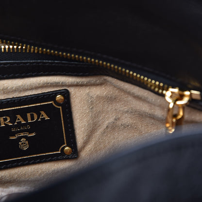 Prada Cervo Deerskin Dome Satchel Black 11 of 12