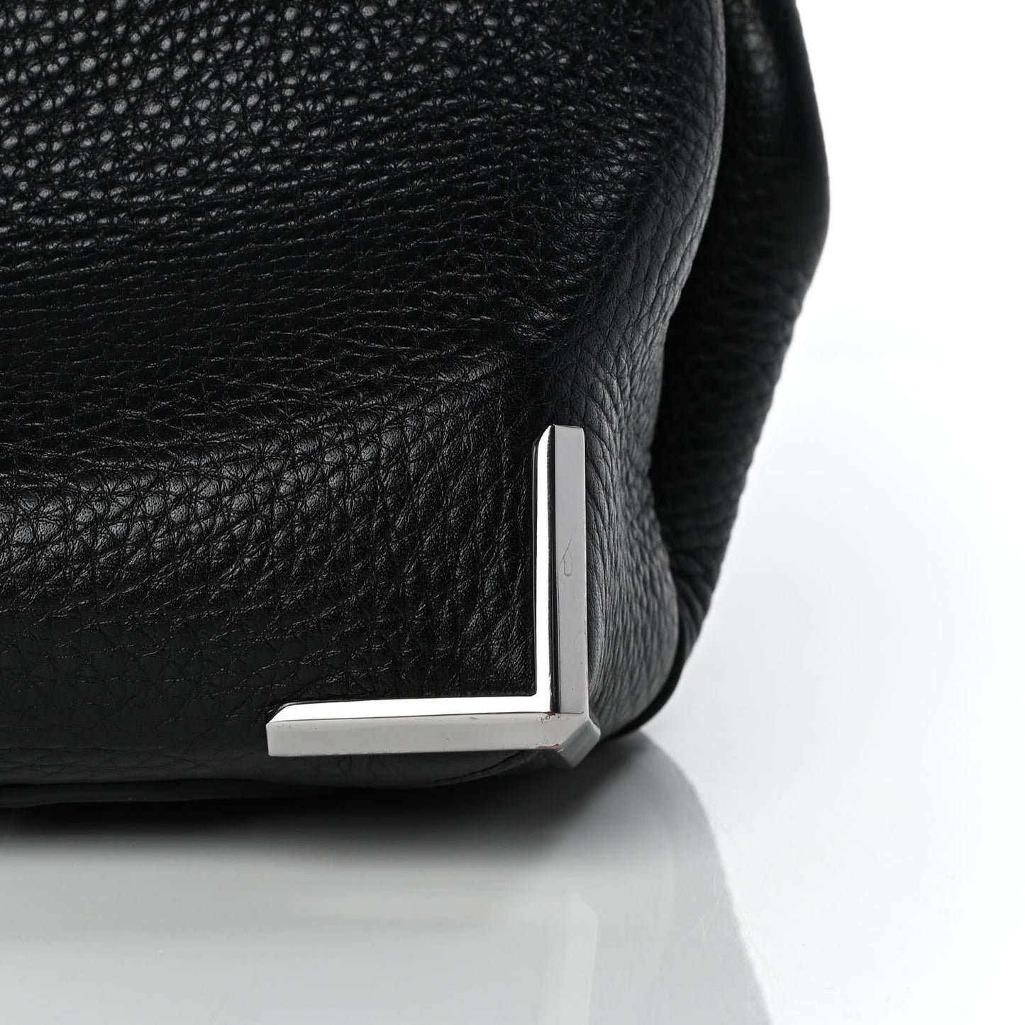 Pebbled Calfskin Large Prisma Skeletal Tote Black Silver Hardware