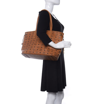MCM Visetos Medium Liz Reversible Shopper Tote Cognac 2 of 12