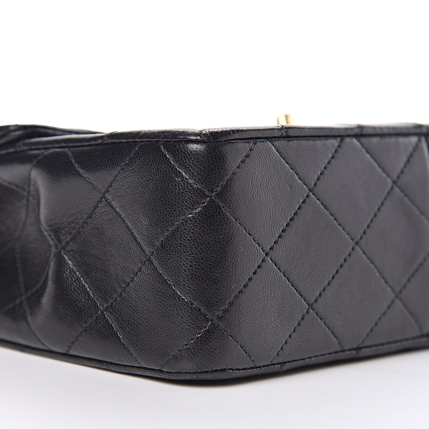 Lambskin Quilted Mini Square Flap Bag Black