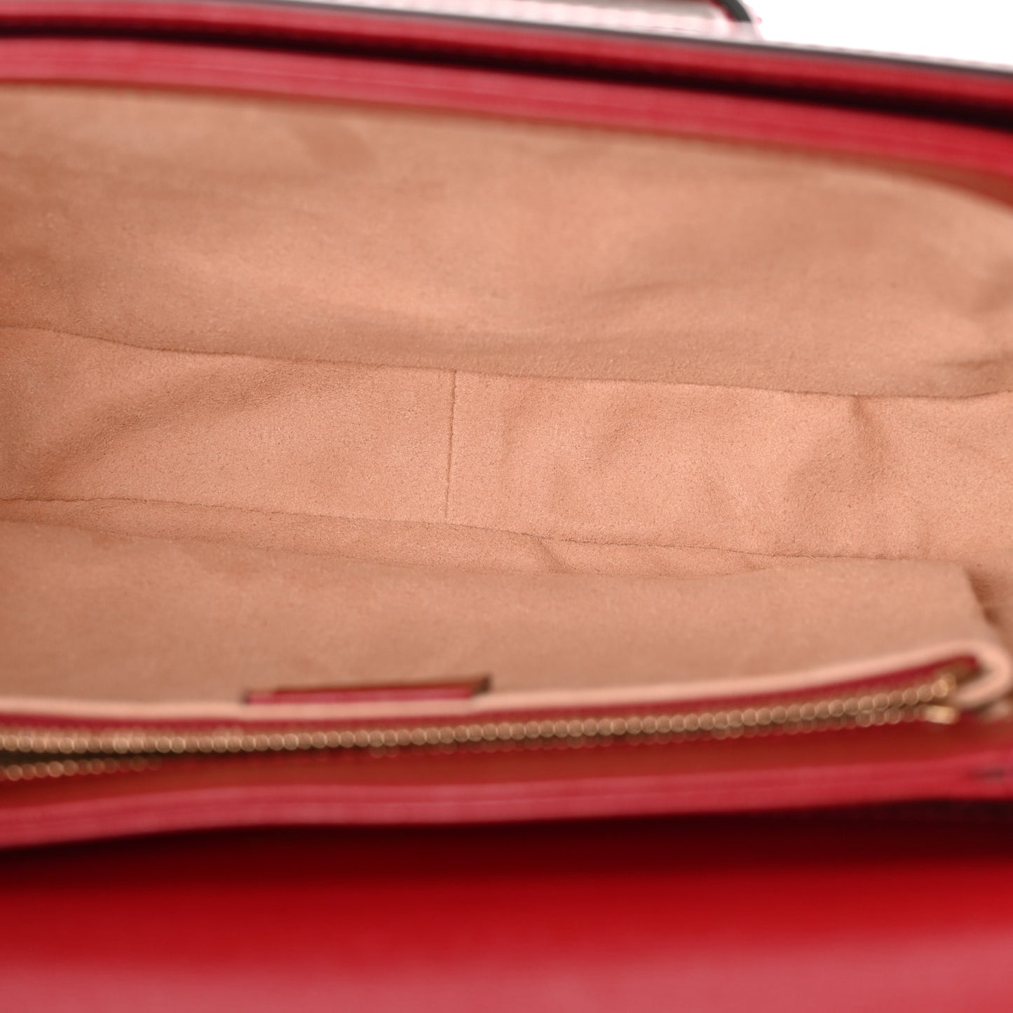 GG Supreme Monogram Azalea Calfskin Horsebit 1955 Shoulder Bag Beige Ebony New Cherry Red