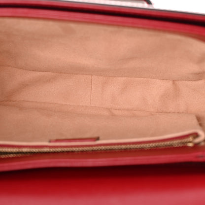 Gucci GG Supreme Monogram Azalea Calfskin Horsebit 1955 Shoulder Bag Beige Ebony New Cherry Red 5 of 11