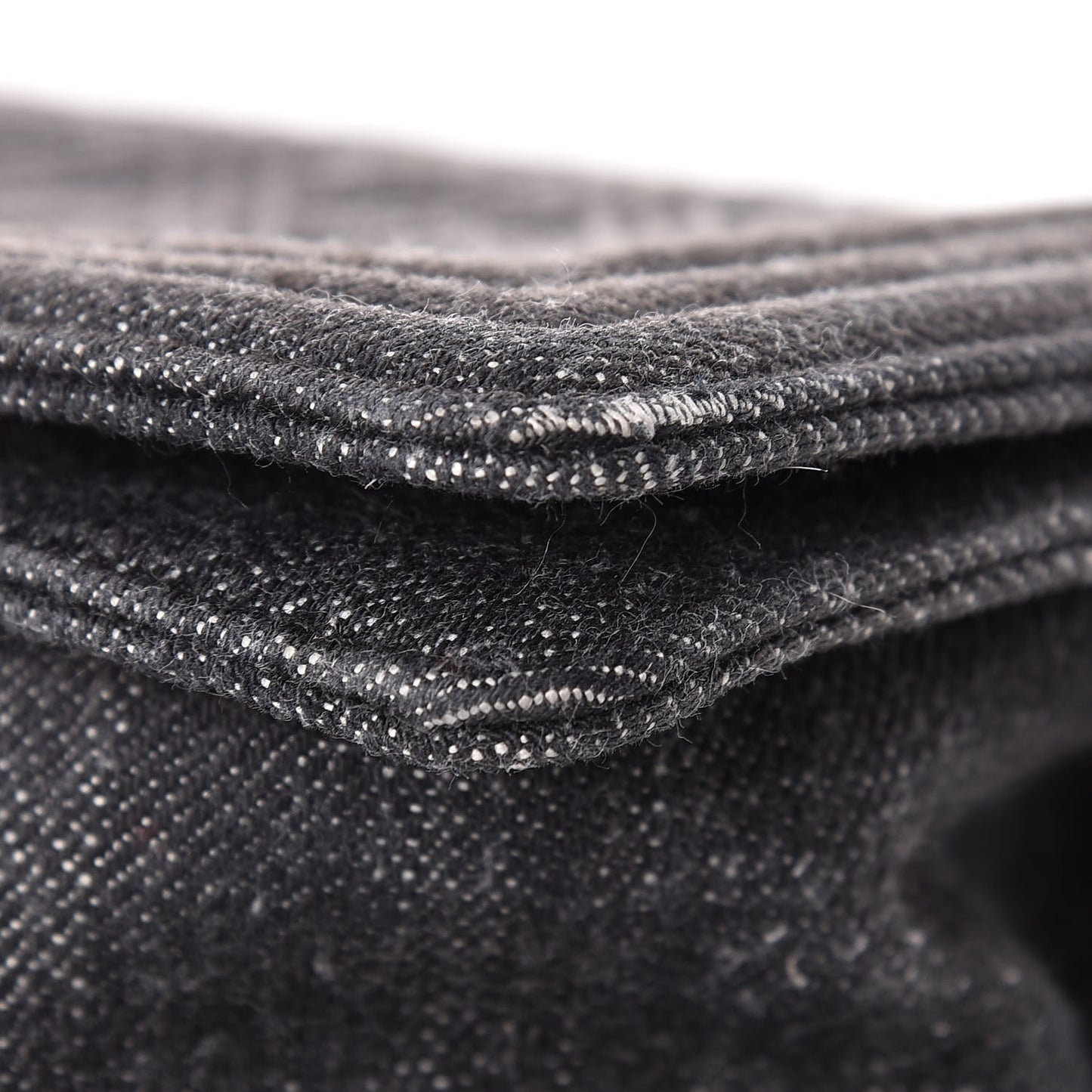 Denim Quilted Small Boy Flap Black