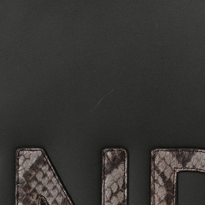 Fendi Vitello King Plexiglass Elaphe Python Print Logo Medium Fendi Sunshine Shopper Tote Dark Asphalt 10 of 10