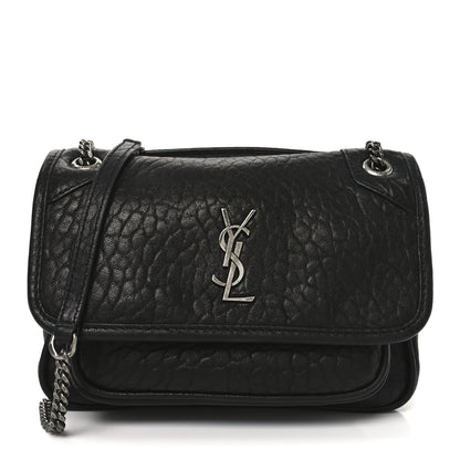 Saint Laurent Grained Lambskin Monogram Mini Niki Chain Satchel Black 1 of 10