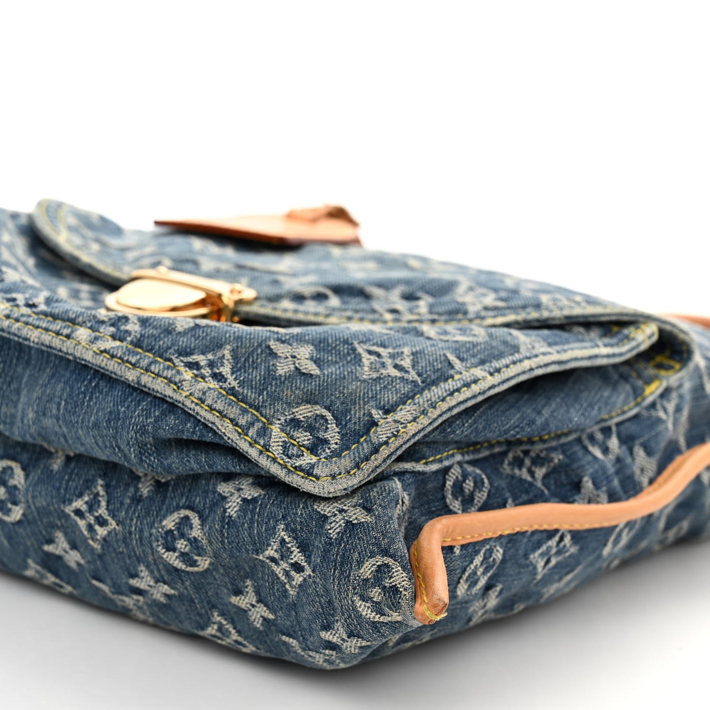 Monogram Denim Sac Plat Blue