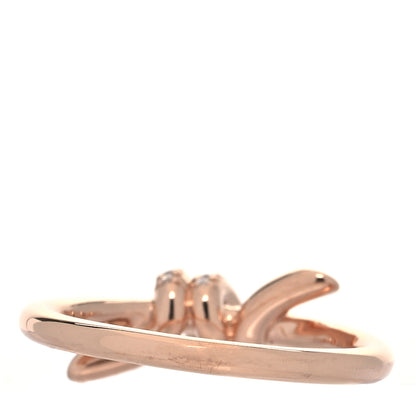 Tiffany 18K Rose Gold Diamond Small Knot Ring 49 5 3 of 5