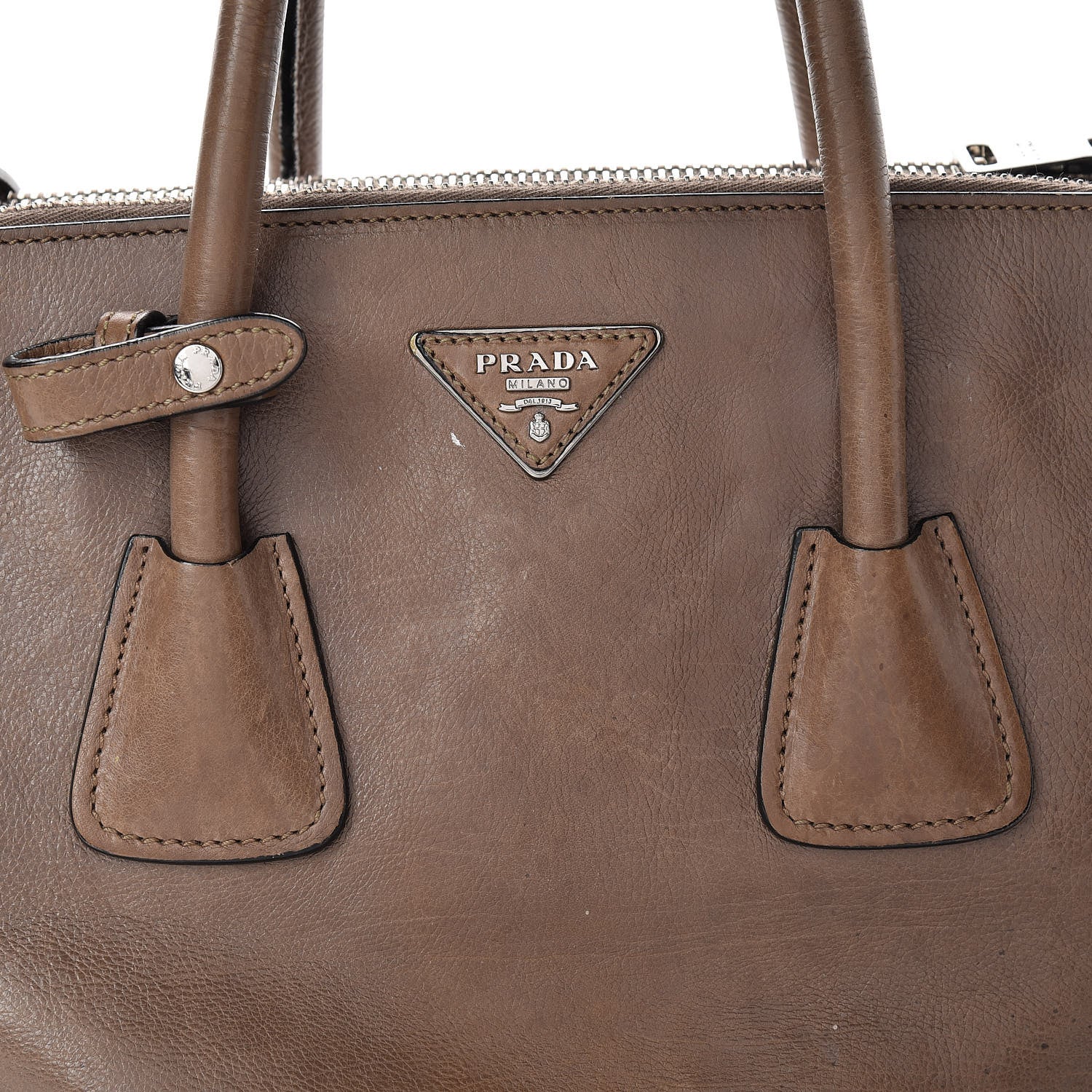 Prada Glace Calf Twin Pocket Tote Bambu 8 of 21