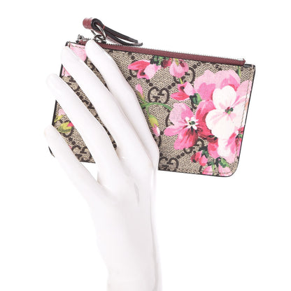 Gucci GG Supreme Monogram Blooms Key Ring Coin Case Beige Multicolor Dry Rose 2 of 6