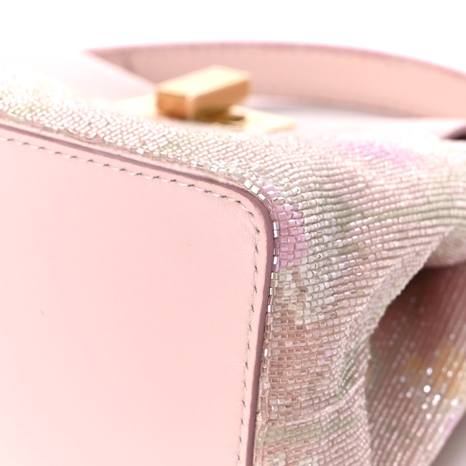 Fendi Glass Bead Embroidered XS Peekaboo Iconic Satchel Rosa Multicolor 12 of 14