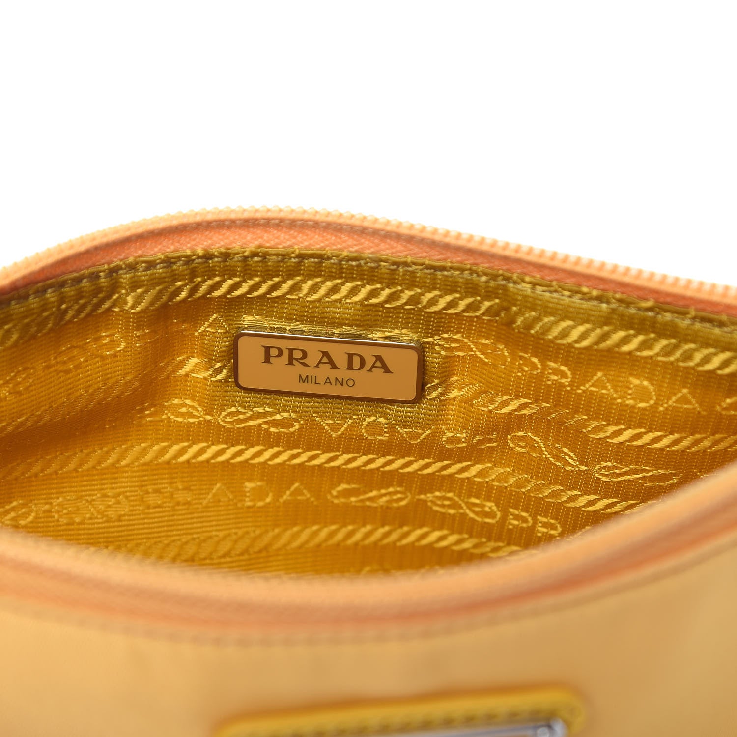 Prada Tessuto Nylon Saffiano Wristlet Mimosa 8 of 10