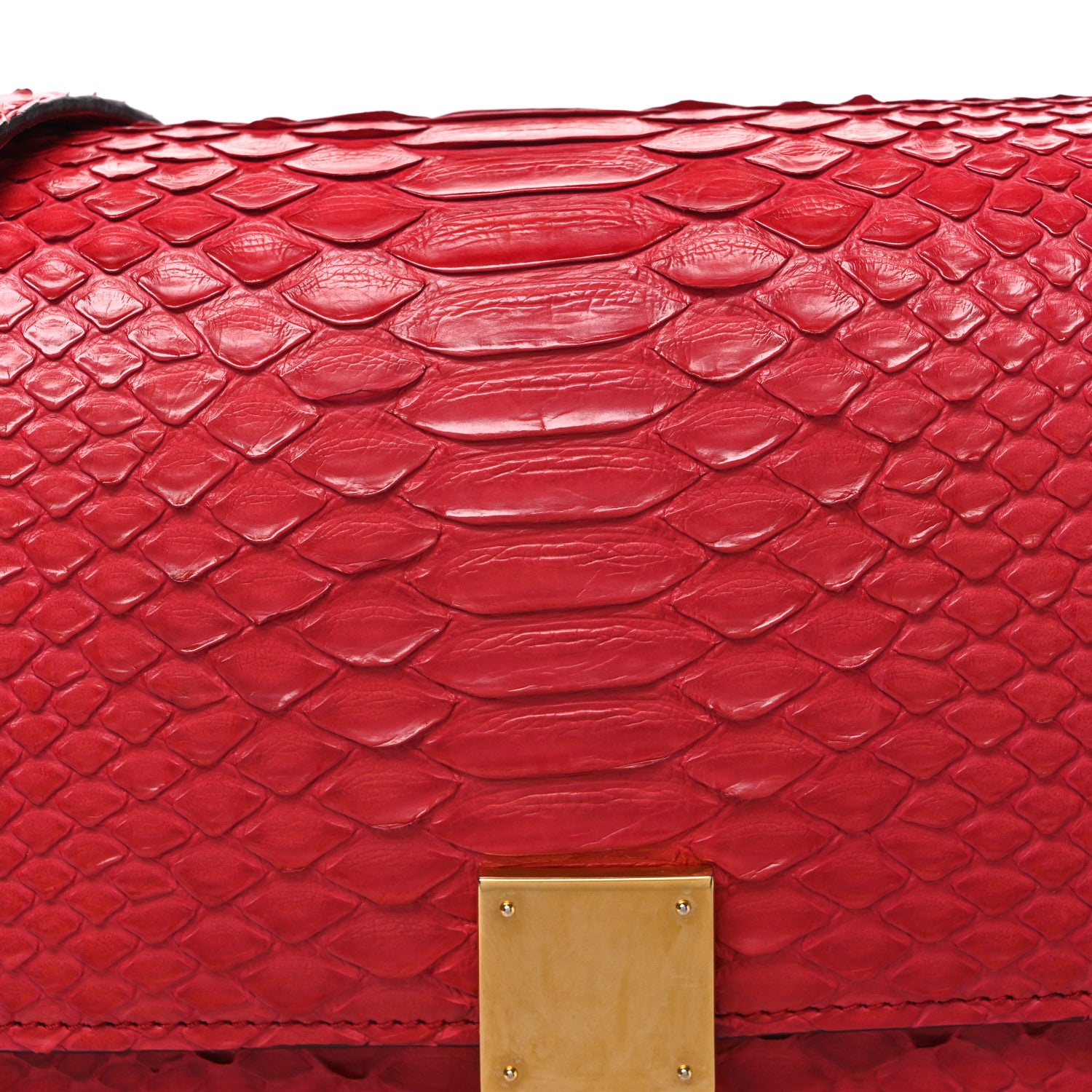 Celine Snakeskin Medium Classic Box Flap Red 7 of 10