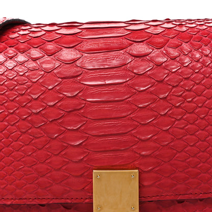 Celine Snakeskin Medium Classic Box Flap Red 7 of 10