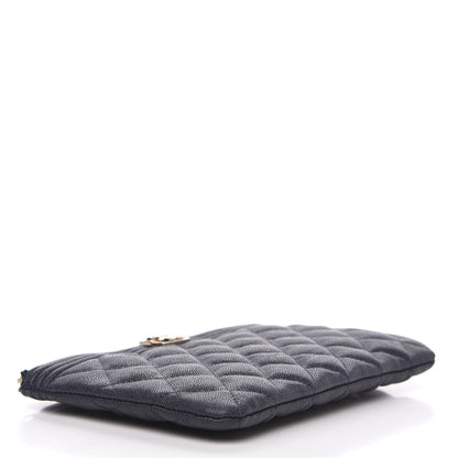 Chanel Caviar Quilted Small Zipped Boy Pouch Navy Blue 4 of 10