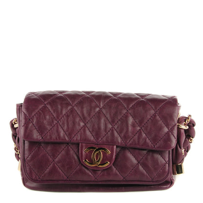 Chanel Distressed Lambskin Quilted Small Lady Braid Flap Purple 1 of 7
