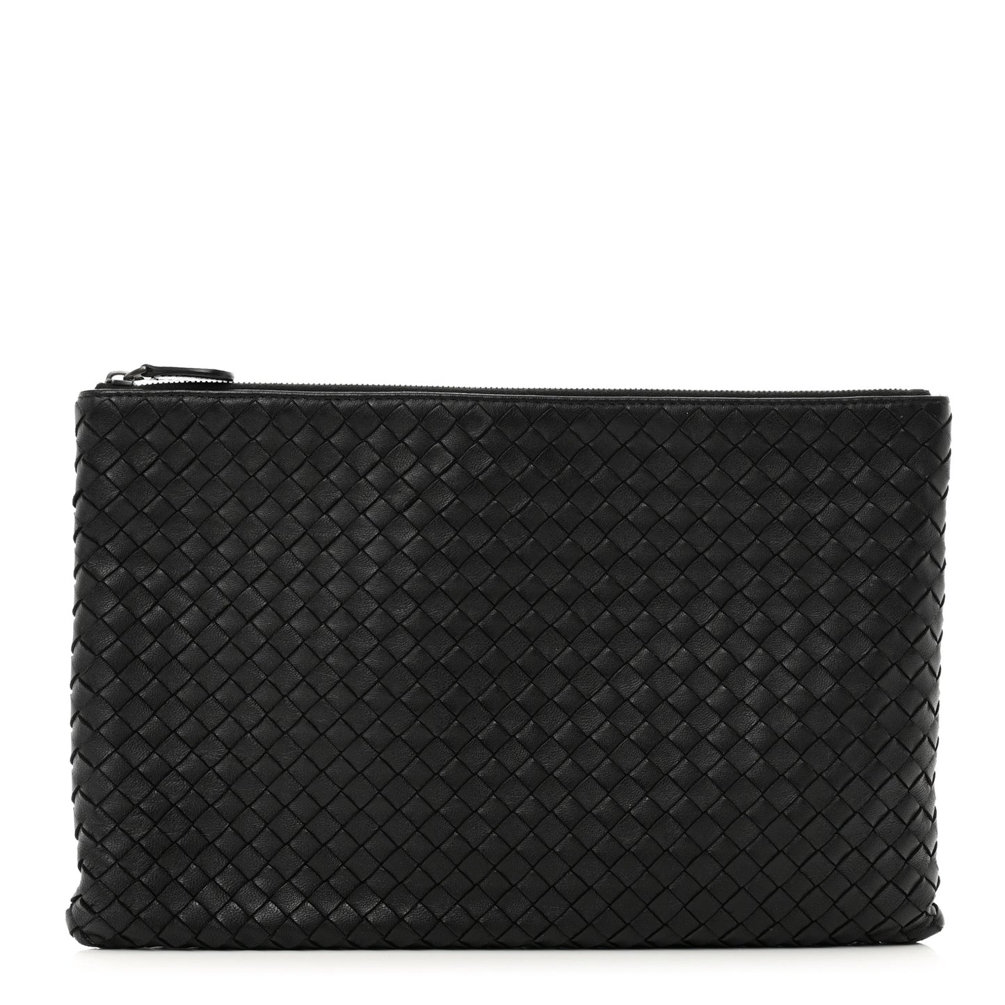 Nappa Intrecciato Zip Pouch Black