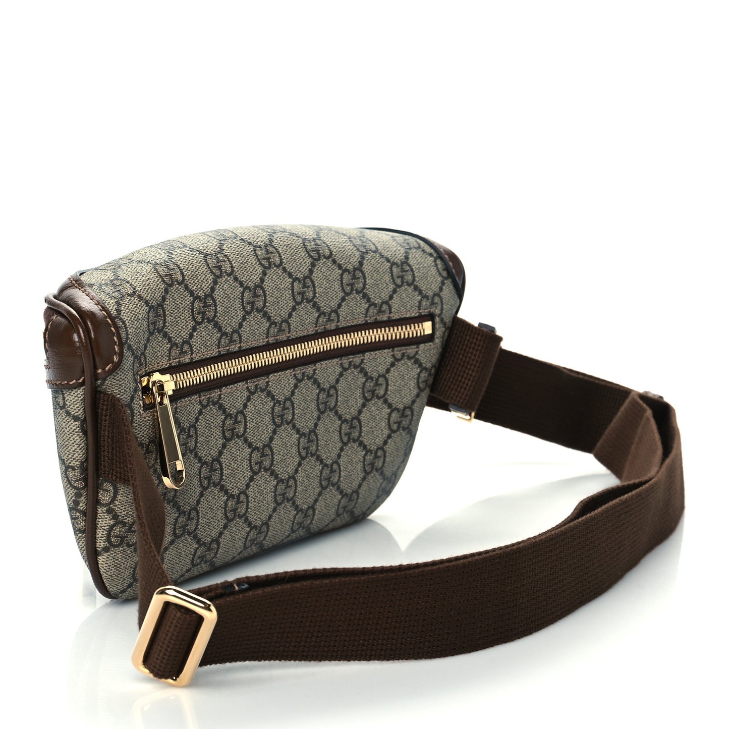 GG Supreme Monogram Textured Calfskin Retro Interlocking G Belt Bag Beige Ebony Brown Sugar