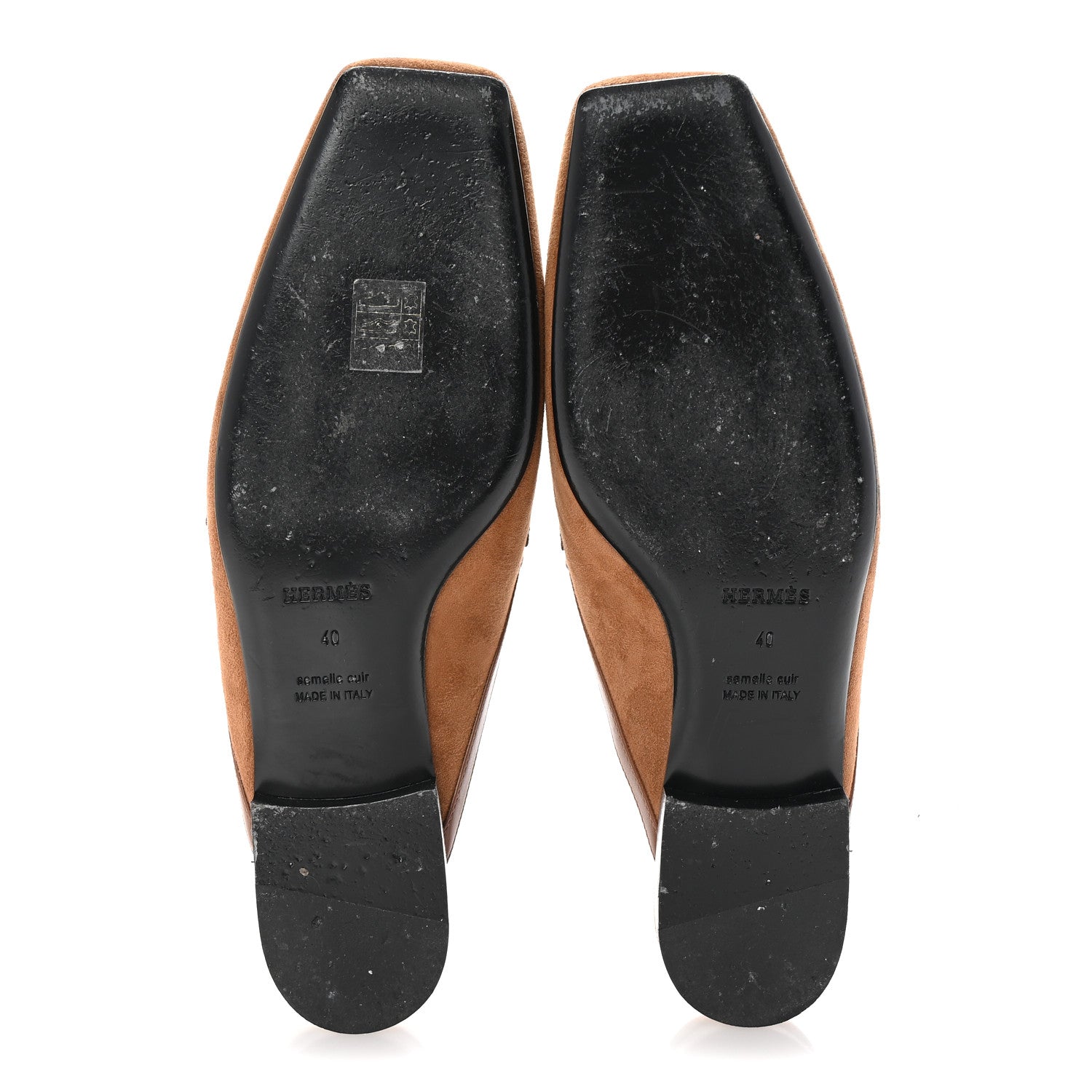 Hermes Suede Goatskin Groupie Mules 40 Brun Amourette 6 of 10