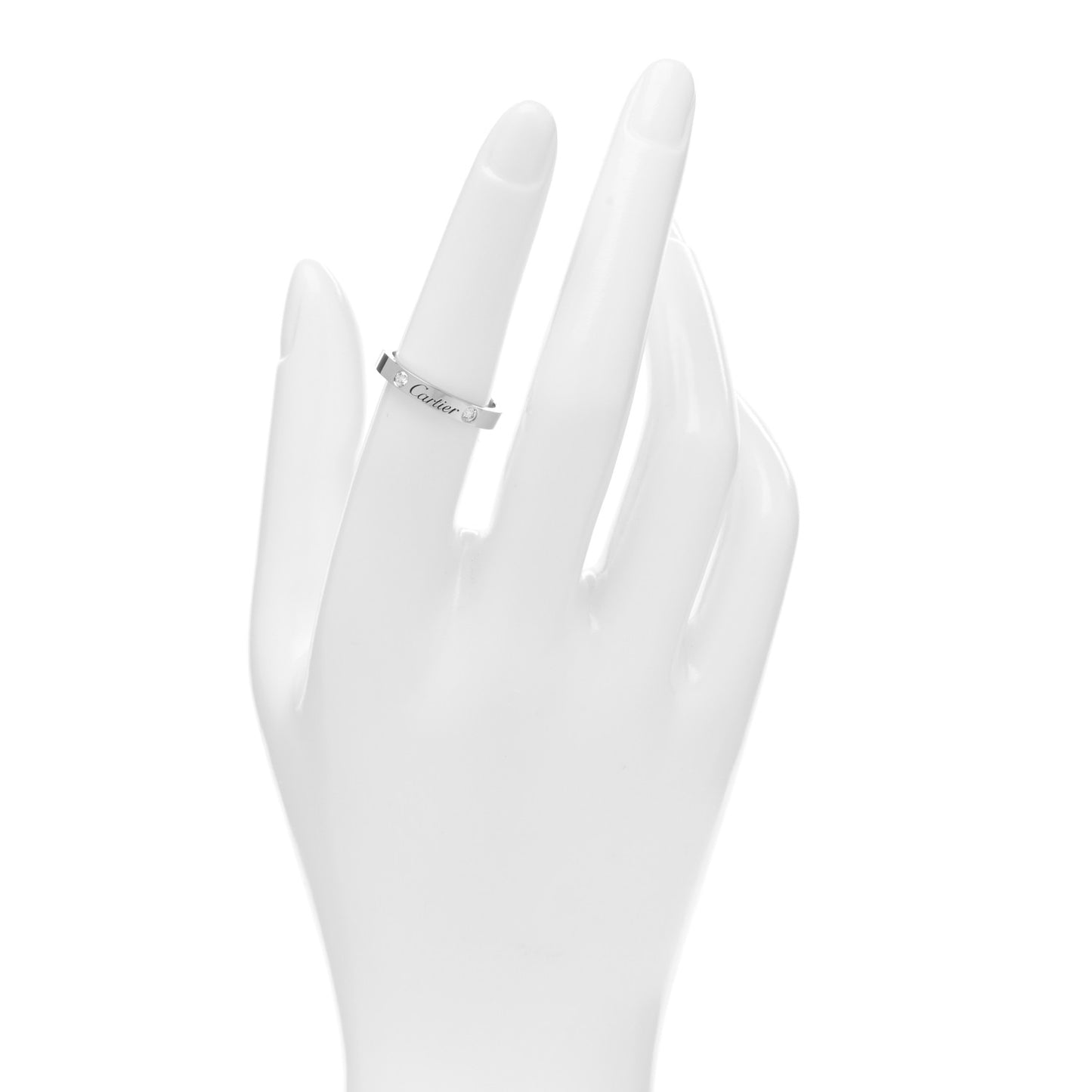 Platinum 2 Diamond 3mm C De Cartier Wedding Band Ring 53 6.5