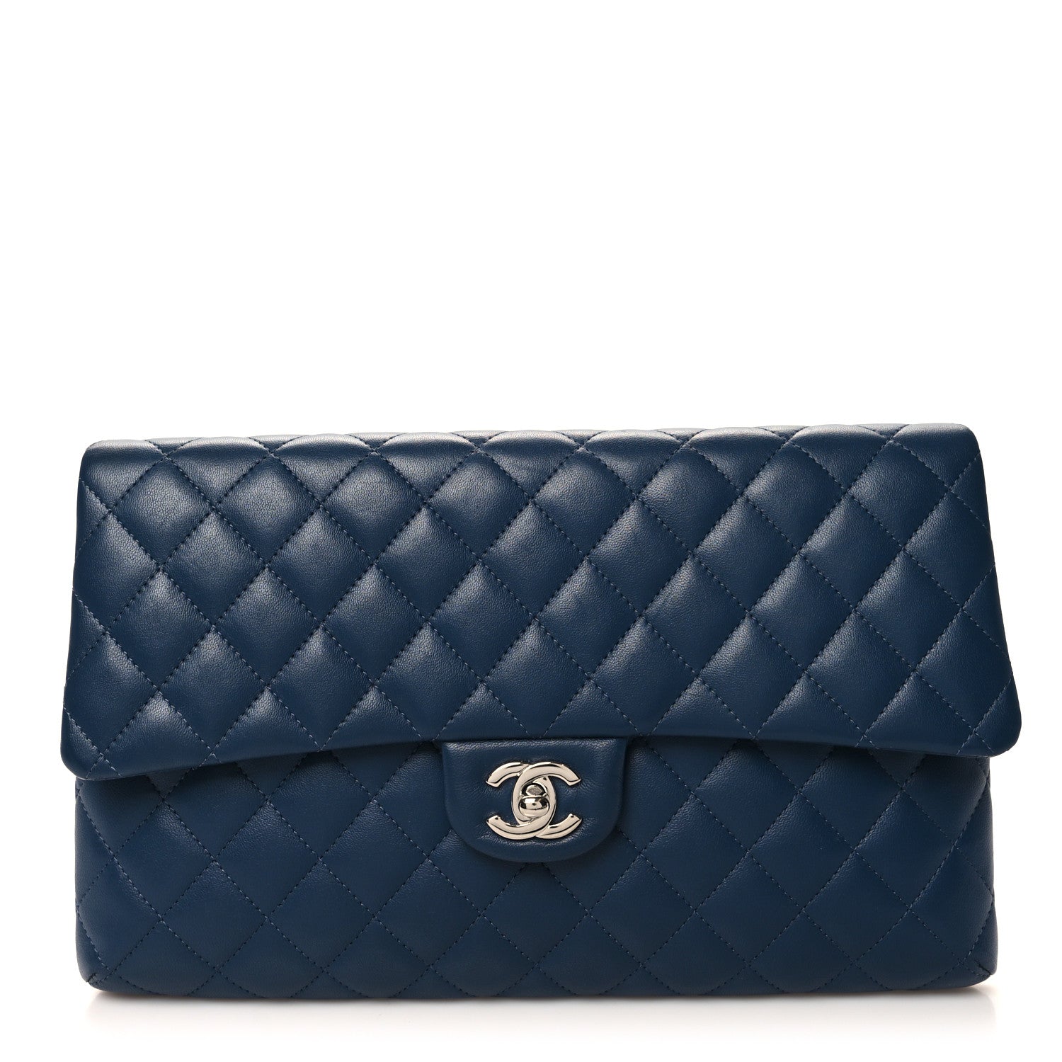 Chanel Caviar Quilted Flap Clutch Navy 1 of 11