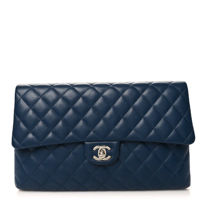 Chanel Caviar Quilted Flap Clutch Navy 1 of 11
