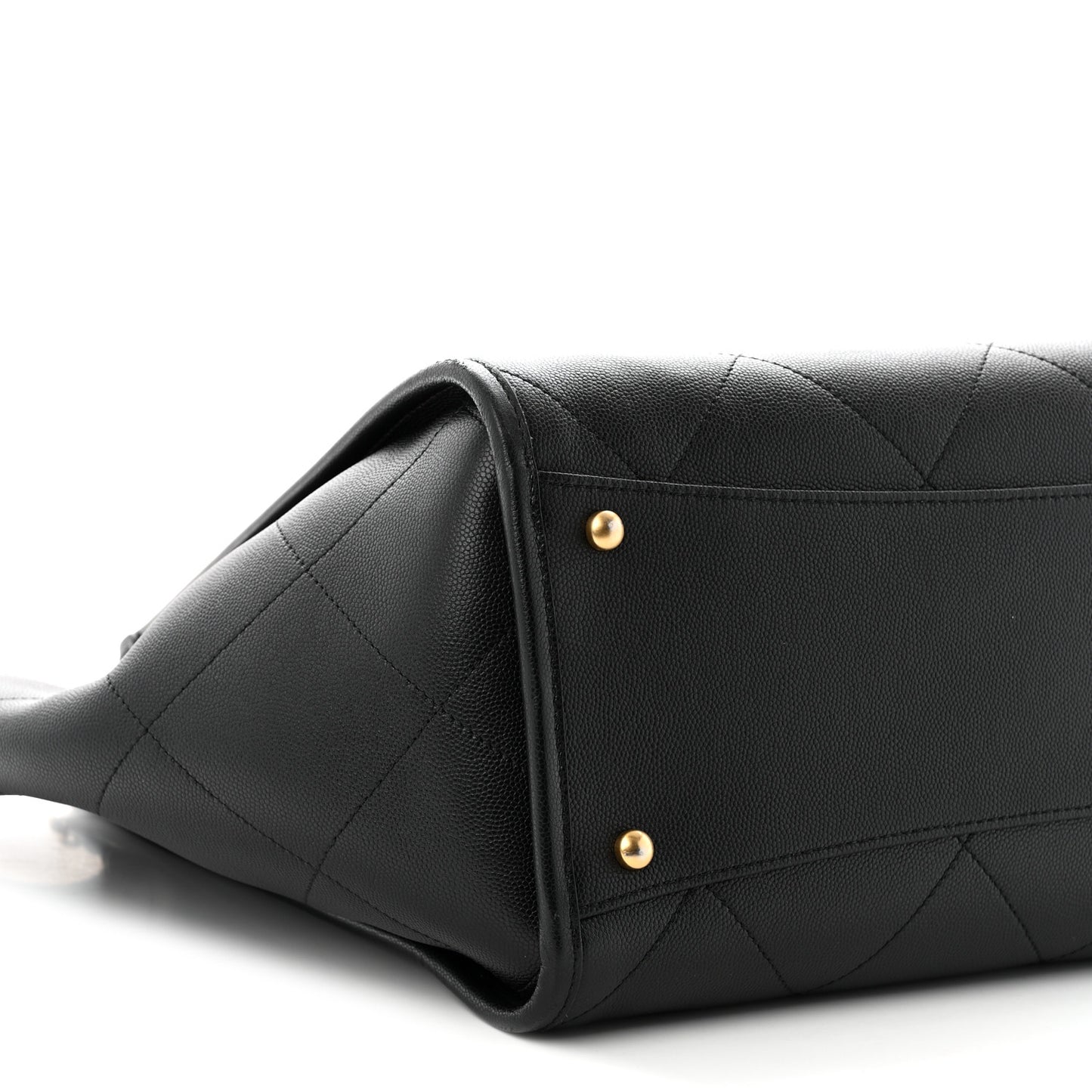Caviar Stitched Pocket CC Large Tote Black