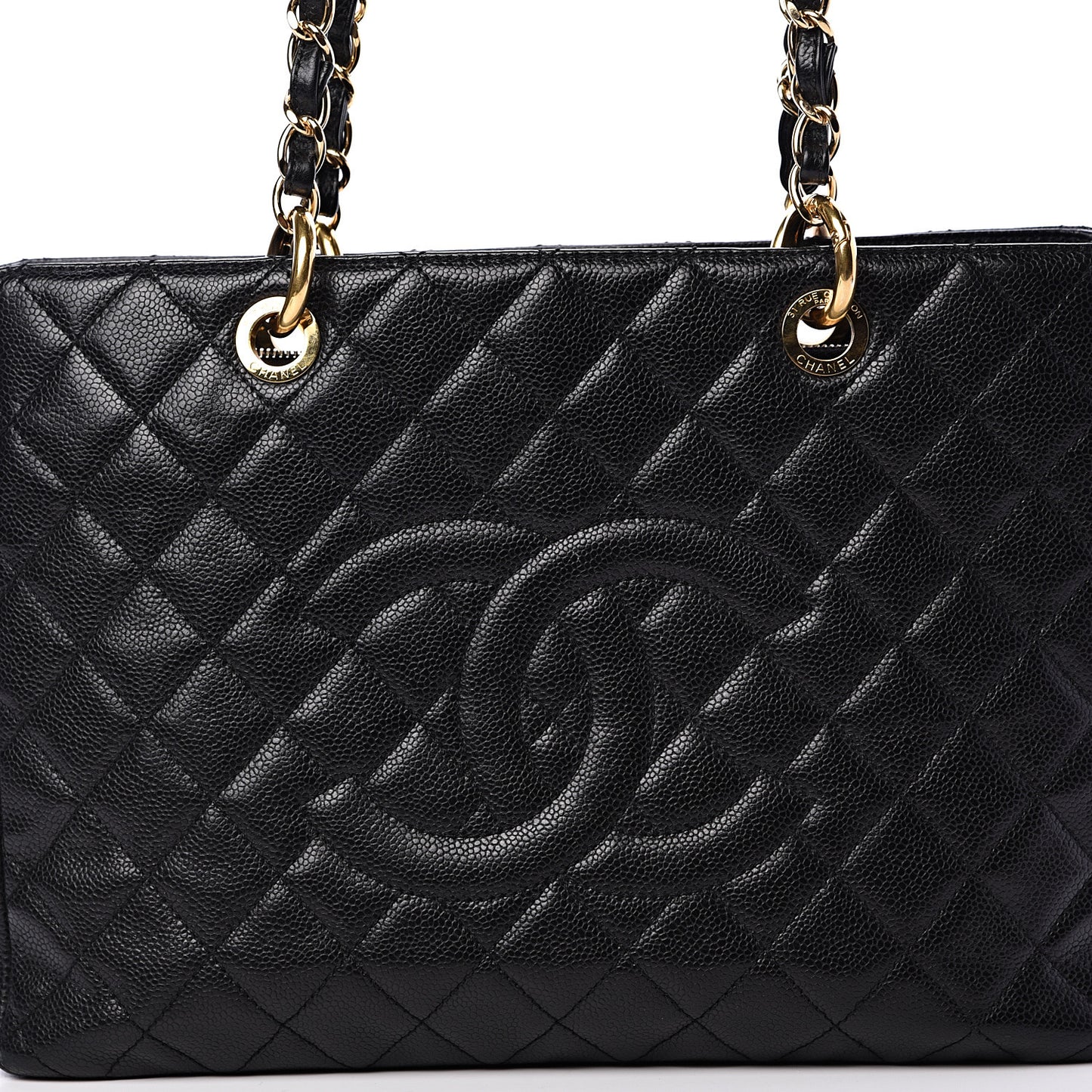 Caviar Quilted Grand Shopping Tote GST Black