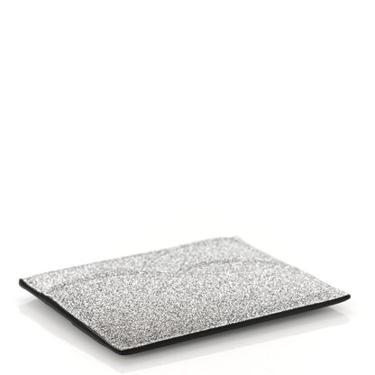 Christian Louboutin Calfskin Hot Chick Glitter Card Holder Silver 4 of 9