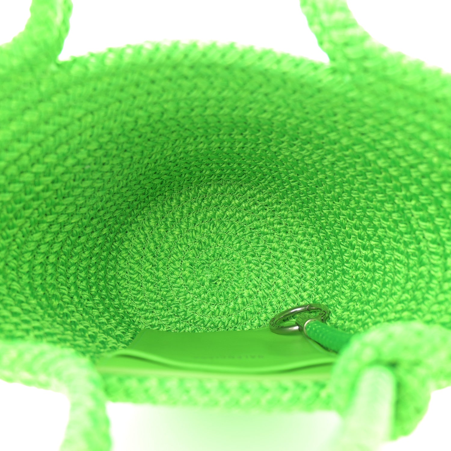 Balenciaga Nylon Lambskin Woven Mini Ibiza Basket With Strap Acid Green 5 of 10