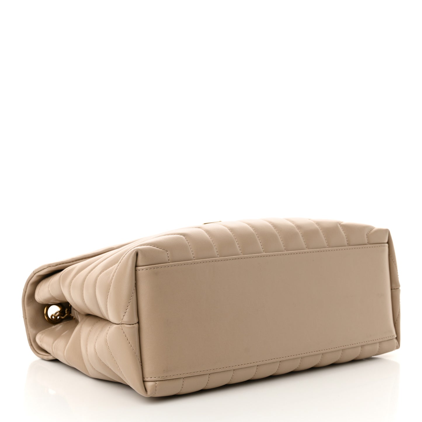 Calfskin Y Quilted Monogram Medium Loulou Chain Satchel Dark Beige