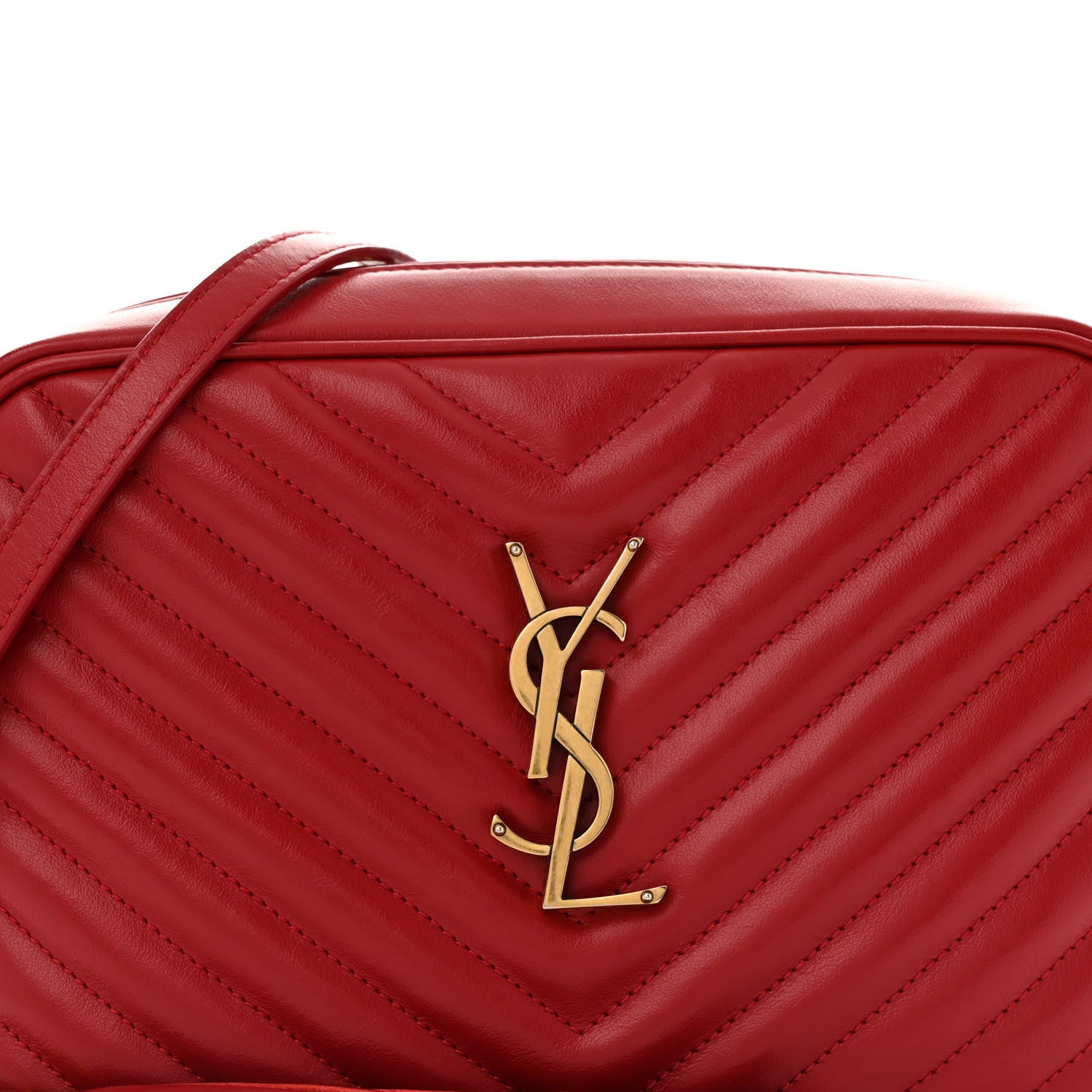 Saint Laurent Calfskin Matelasse Monogram Lou Camera Bag Rouge Eros 8 of 13