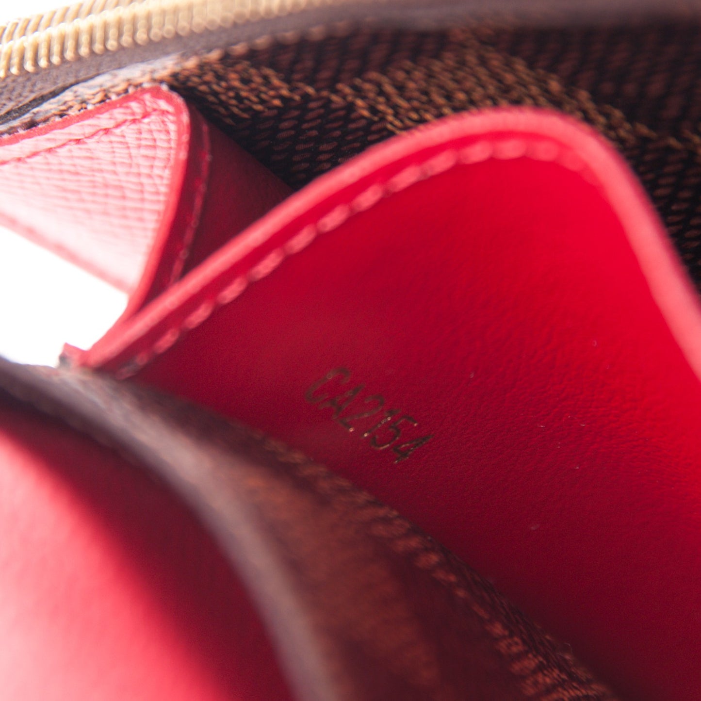 Damier Ebene Emilie Wallet Red