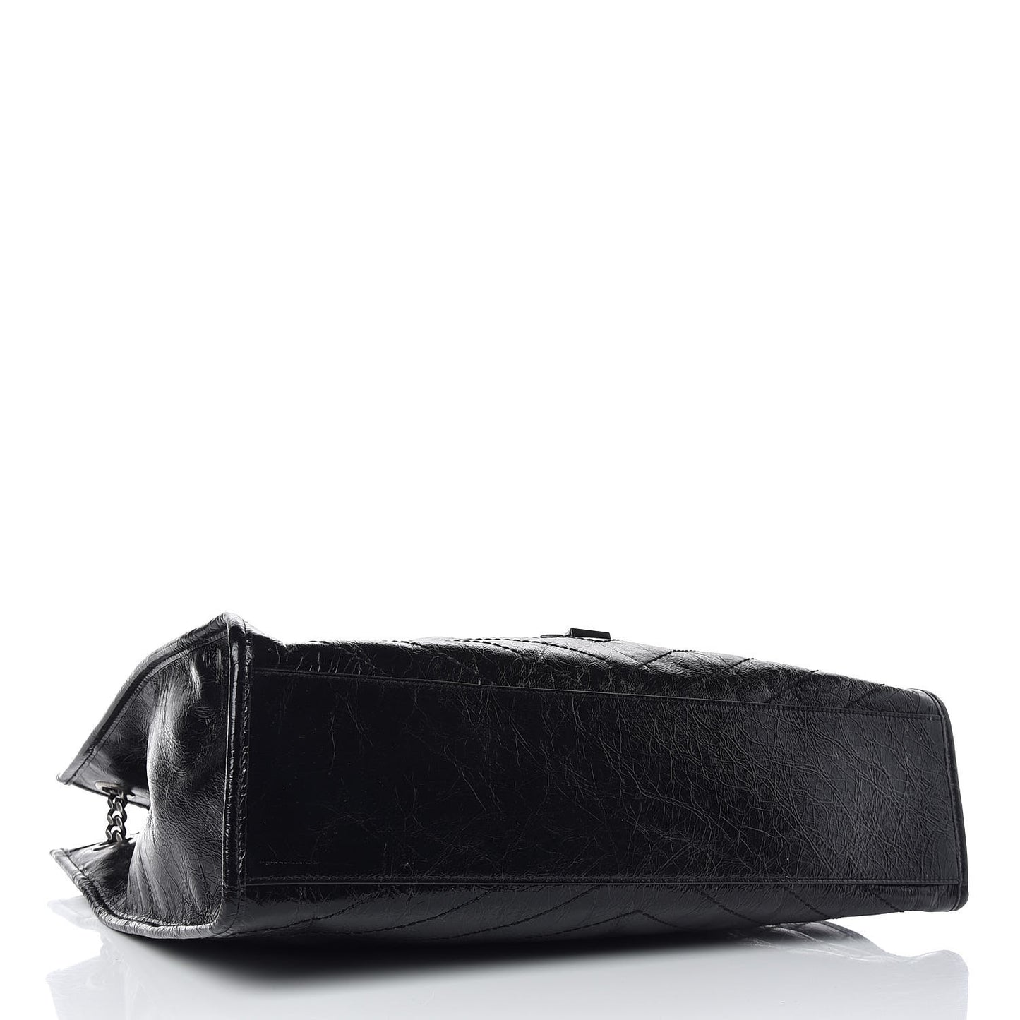 Crinkled Calfskin Matelasse Monogram Niki Shoulder Bag Black