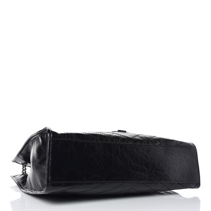 Saint Laurent Crinkled Calfskin Matelasse Monogram Niki Shoulder Bag Black 4 of 10