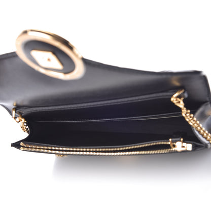 Fendi Vitello Liberty F is Fendi Bi-Color FF 1974 Embossed Medium Envelope Wallet On Chain Black Maya 5 of 8