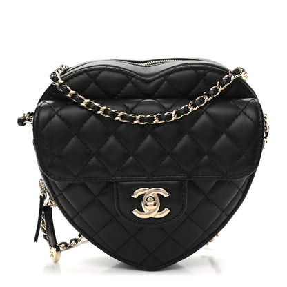 Chanel Lambskin Quilted CC In Love Heart Bag Black 1 of 10