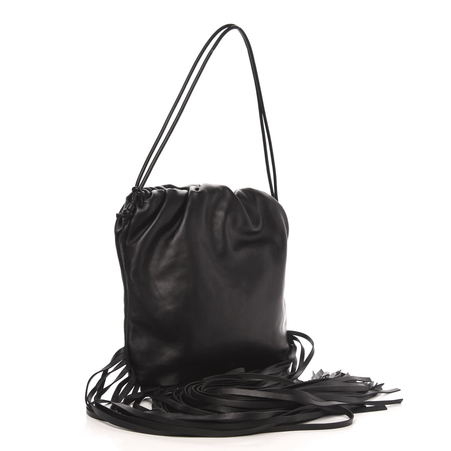 Bottega Veneta Nappa The Fringe Pouch Shoulder Bag Black 4 of 7