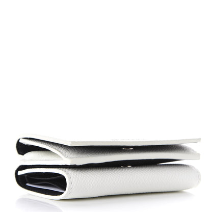 Balenciaga Signature Grained Calfskin Logo Mini Ville Wallet White 4 of 8