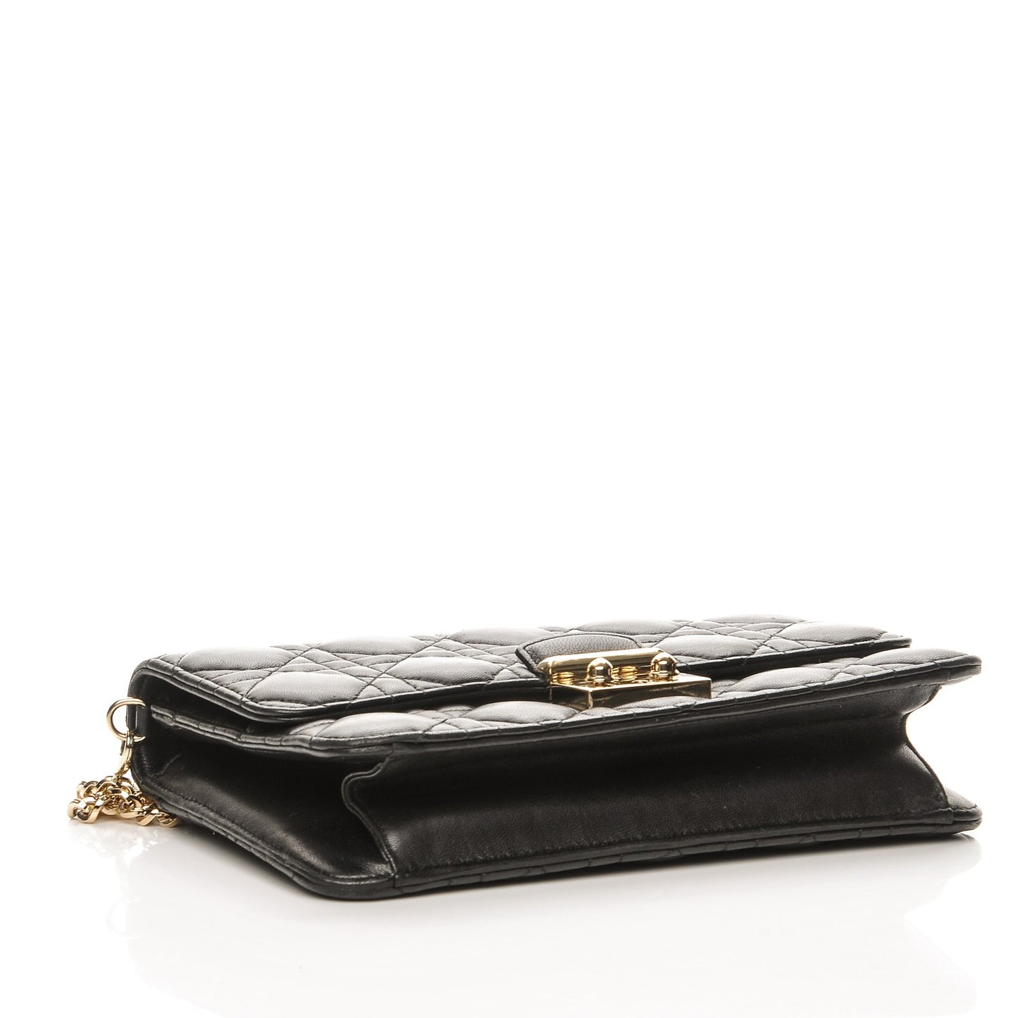 Lambskin Cannage Miss Dior Promenade Pouch Black