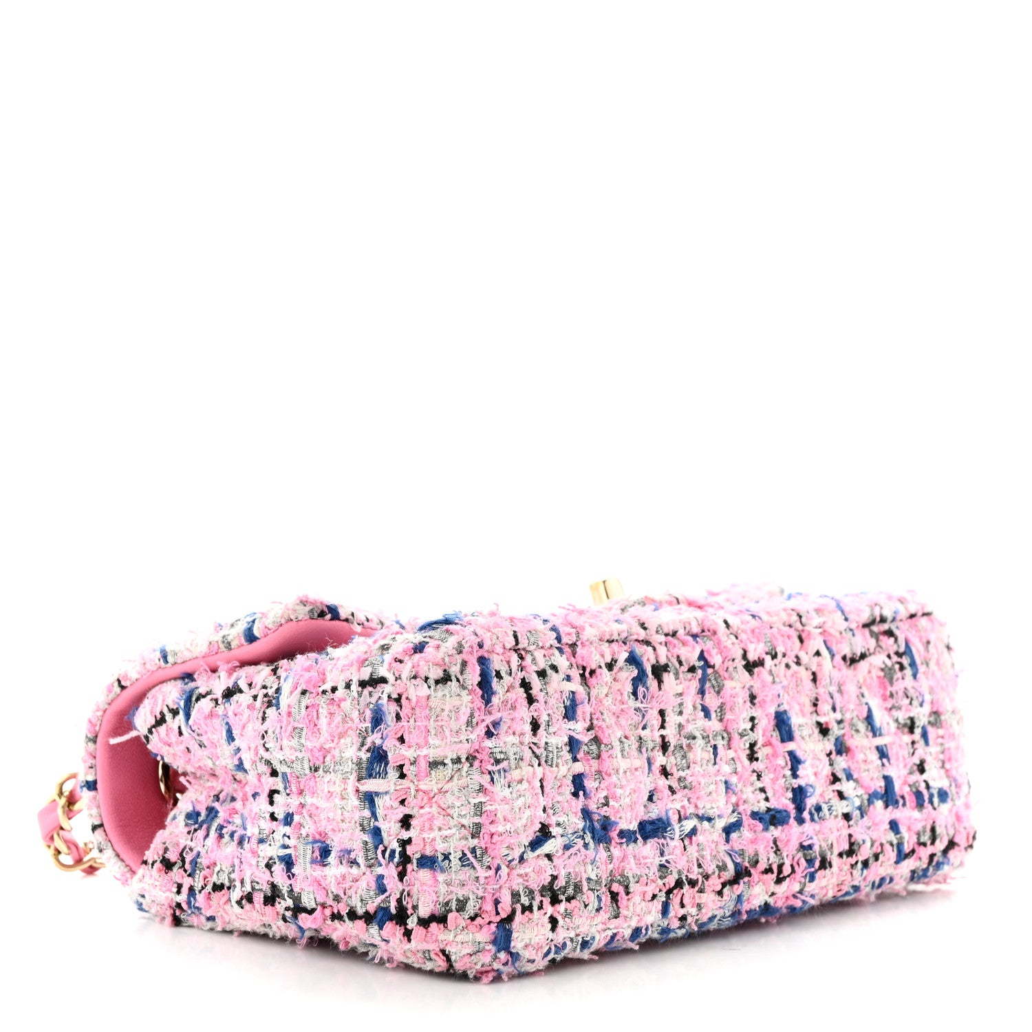 Chanel Tweed Quilted Mini Rectangular Flap Pink Multicolor 4 of 11