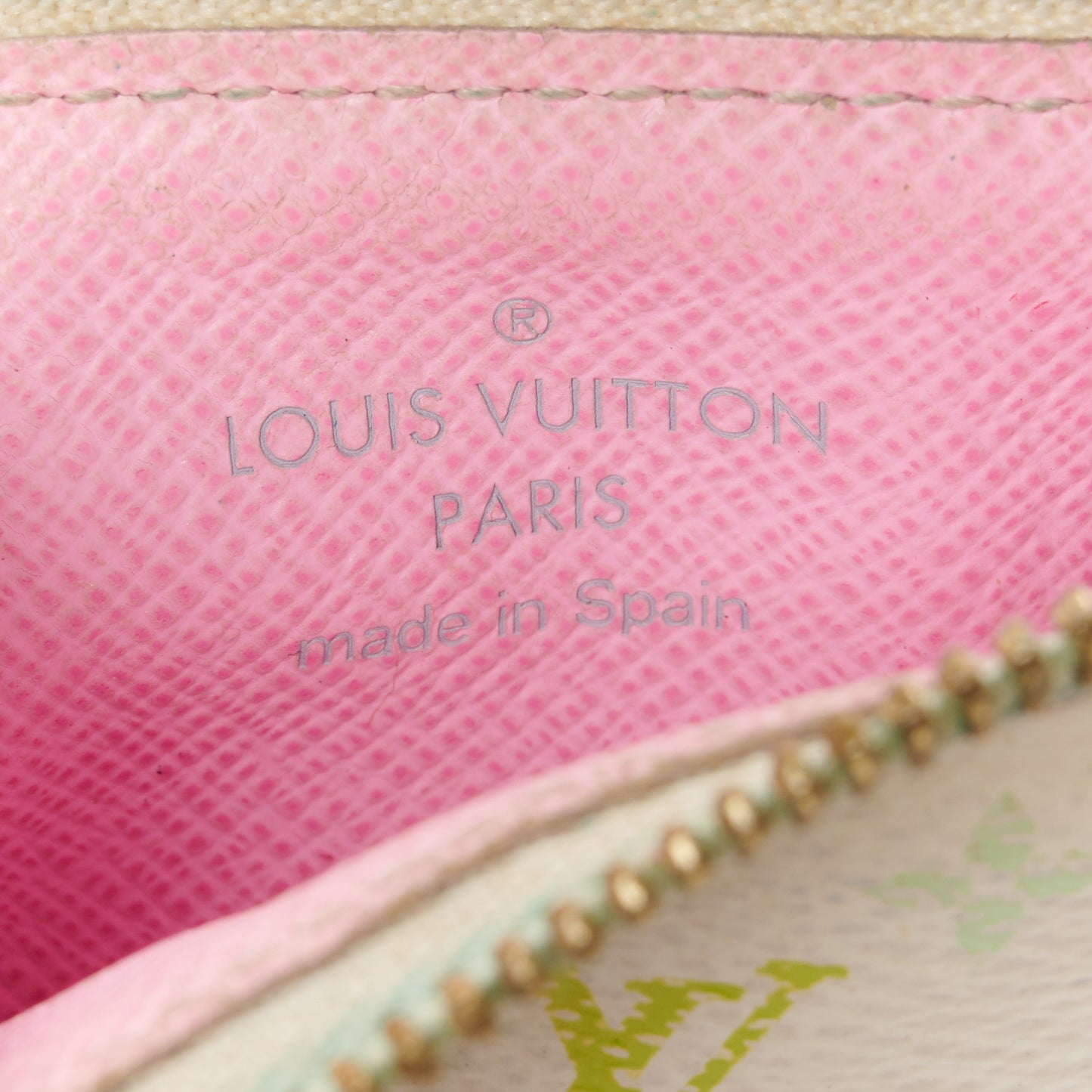 Monogram Multicolor Key Pouch White Litchi