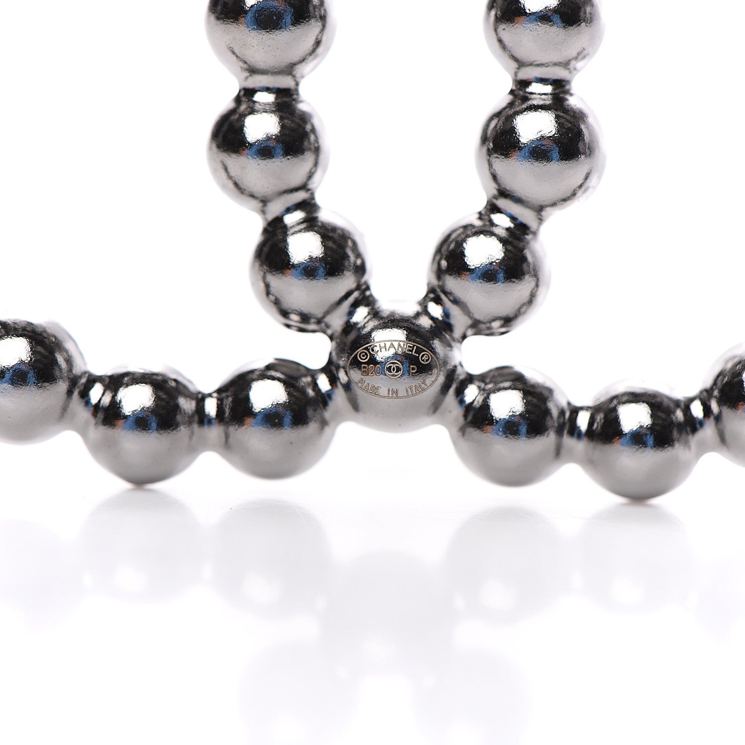 Chanel Pearl Crystal CC Brooch Silver 3 of 4