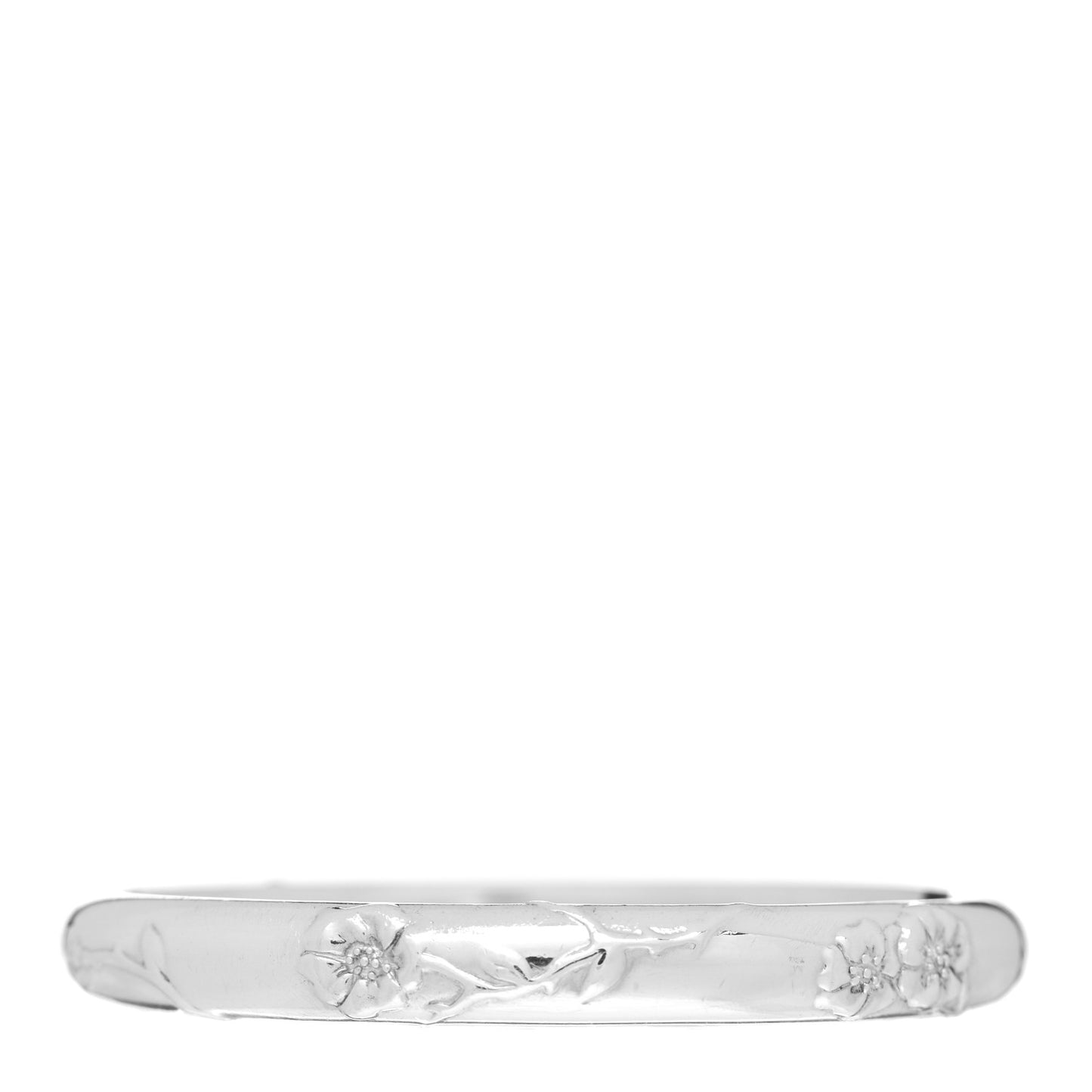 Sterling Silver Nature Rose Bangle Bracelet