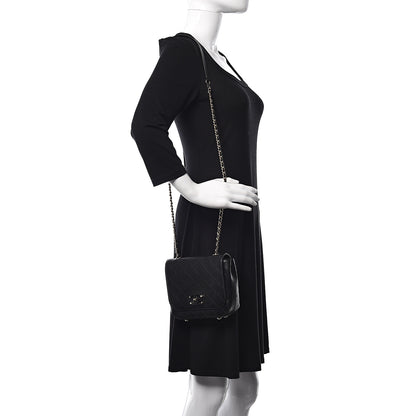 Chanel Calfskin Stitched Small Covered CC Flap Bag Black 2 of 11