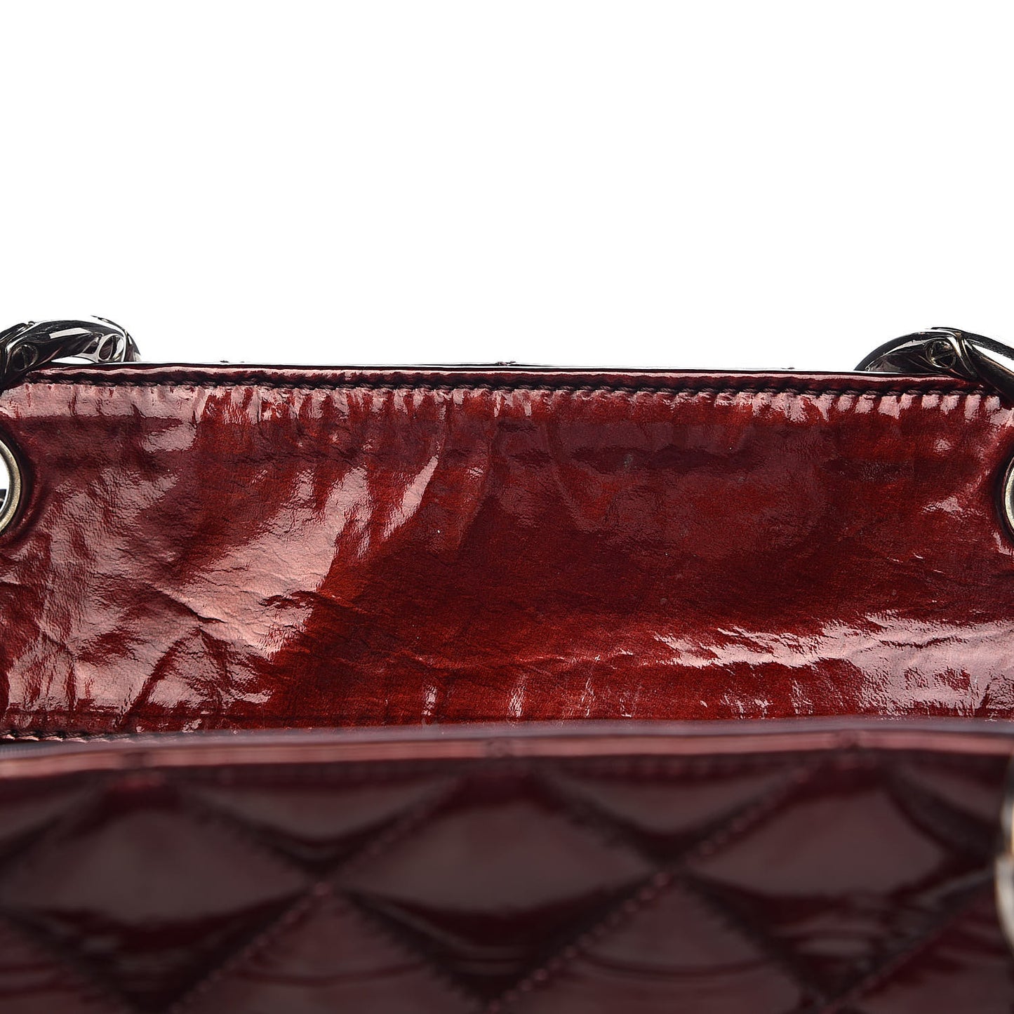 Patent Quilted Grand Shopping Tote GST Dark Bordeaux
